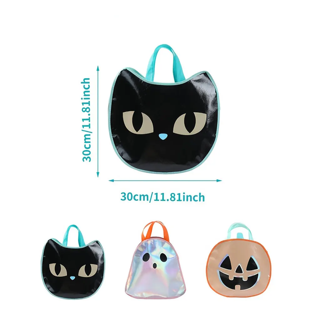 Halloween Trick or Treat Handbag Ghost Cat Pumpkin Shape Candy Bag Kids Party Gift Goodie Tote Bag