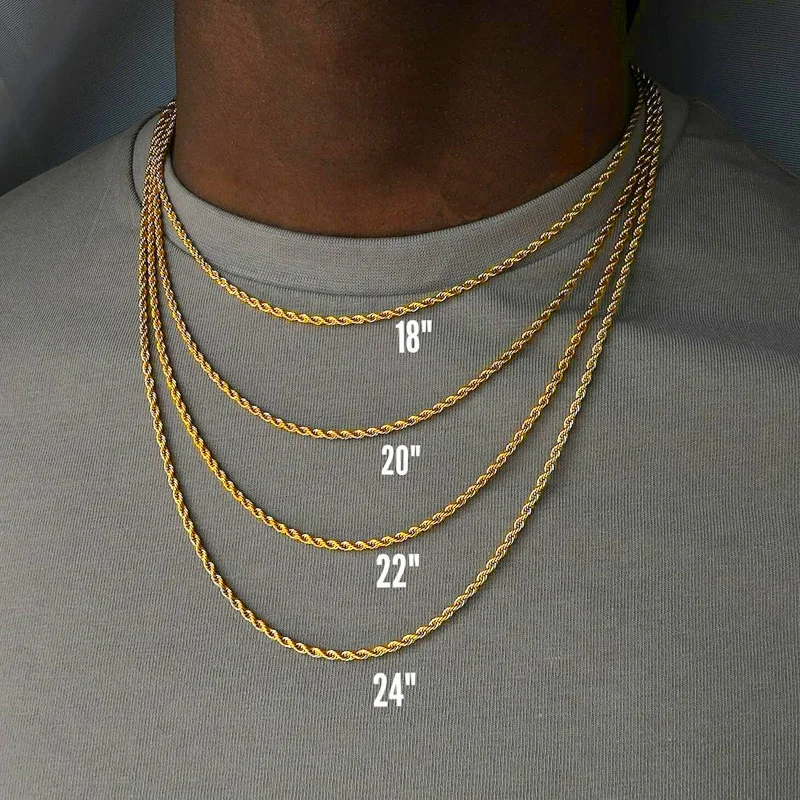 Men Women Multi Width 2 3 4 5mm Rope Figaro Cuban Link Chain Necklace Stainless Steel Waterproof Never Fade Hip Hop Punk Minimalist Daily Fine Jewelry Gift Wedding Birthday Party Wholesale
