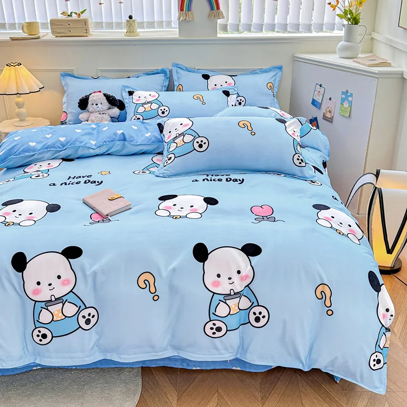 

Fashionable and Simple Solid Color Four Piece Set 1.8cm Student Dormitory Home Textile Bedding Three Piece Set 1.5/1.2