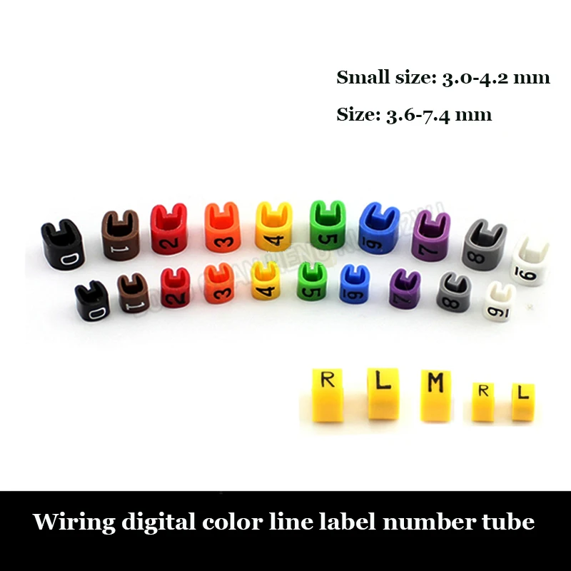 Digital Number Tube Color Identification Cable Number L-2B2AT/4E6S/2T2S KSS Audio Video Cable Label Number Identification Sleeve