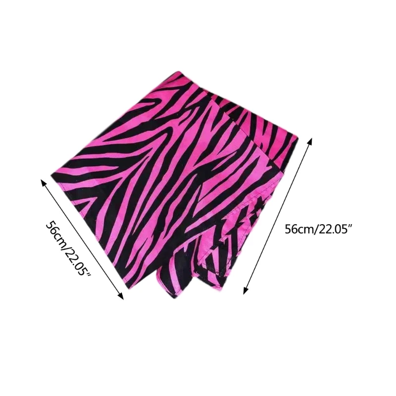 Pink Zebras Bandan Zebras Headscarf Y2kBandana Top Women Handkerchief Turban