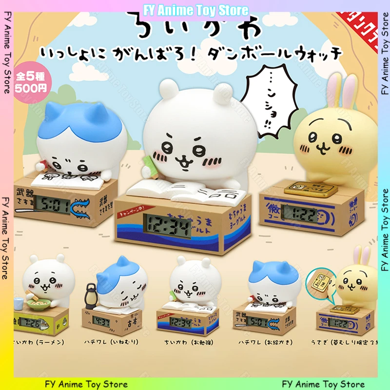 Japan Genuine Chiikawa Clock Twister Kawaii Usagi Hachiware Blind Box Figure First Edition Desktop Ornaments Model Toys Gifts