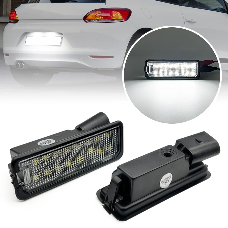 

2Pcs LED License Plate Light For VW Golf 4/5/6/7 Scirocco Eos Beetle Passat Polo Amarok T-Roc Arteon Phaeton Lupo OEM 1K8943021