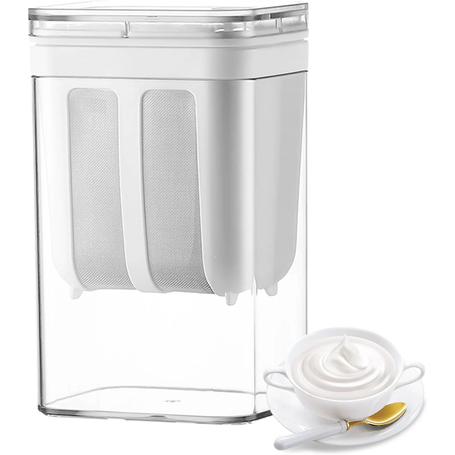 Yogurt Maker Strainer Food Grade Homemade Greek Yogurt Maker 1100ML/38OZ Reusable Leakproof Fine Mesh Food Strainer for Making T
