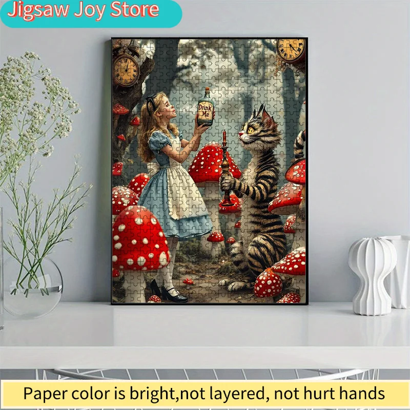 1000-delige kleurrijke Wonderland Alice puzzel |   Levendig abstract ontwerp, Alice in Wonderland-patroon, uitdagend en vermakelijk