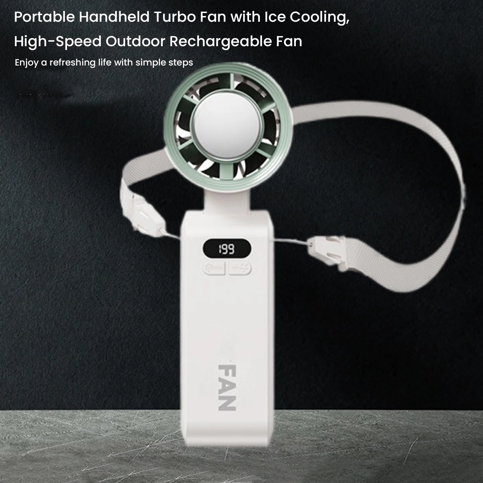 Portable Handheld Turbo Fan Rechargeable Personal Fan 199 Speeds Hand/Neck/Desk Fan for Travel Outdoor Camping Beach Makeup
