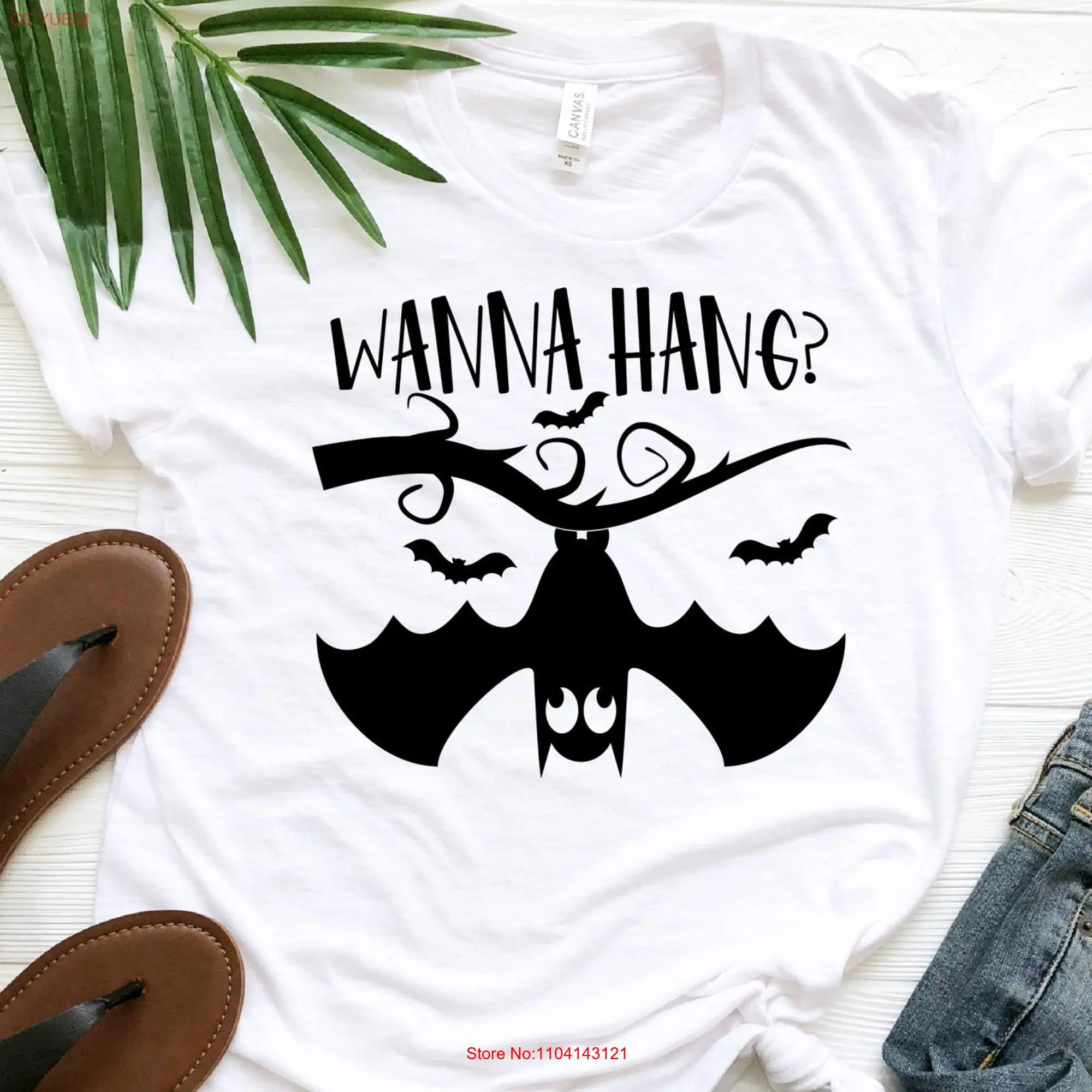 Wanna Hang T Shirt Pumpkin lover Basic Witch Boo Crew Bats Halloween Outfit Costume long or short sleeves