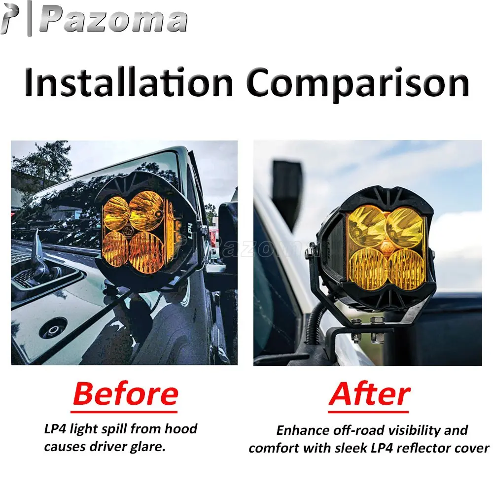 LP4 Auxiliary Light Integrated Peripheral Technology IPT Aluminum Reflect Covers Lamps Side Frame For UTV ATV SUV Motorcycle ADV