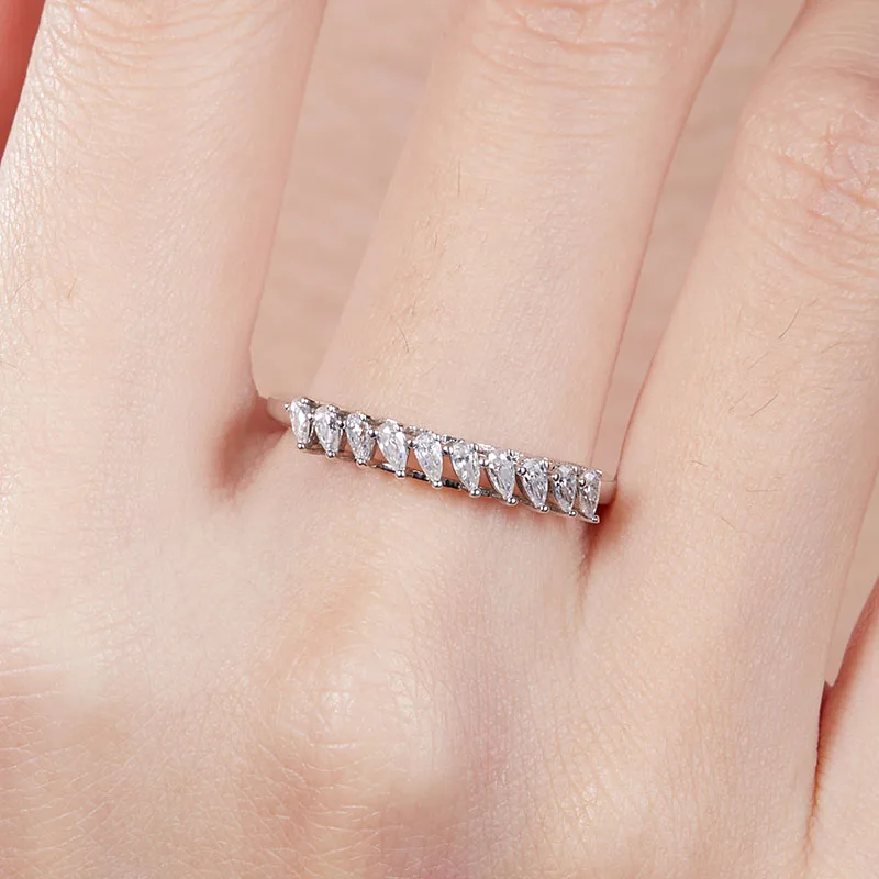 

Newest Hot Selling Full Pear Cut Brand Ring S925 Sterling Silver Moissanite Brand Ring with GRA Certificate For Women Gifts