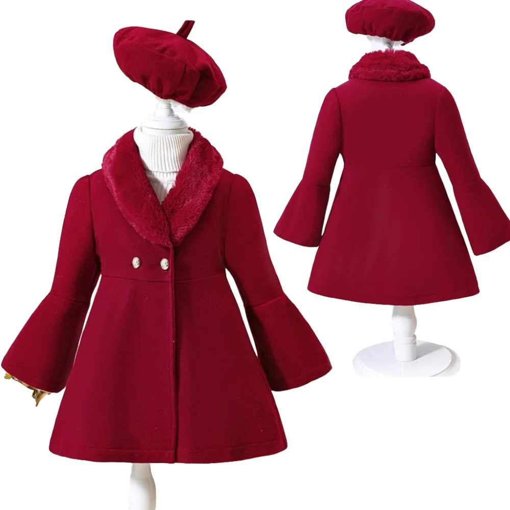 2025 Kids Girls' Winter Coat & Jacket with Plush Lapel Baby Girls Outerwear For Outdoor Children Clothing Outer Garment For 2-7Y