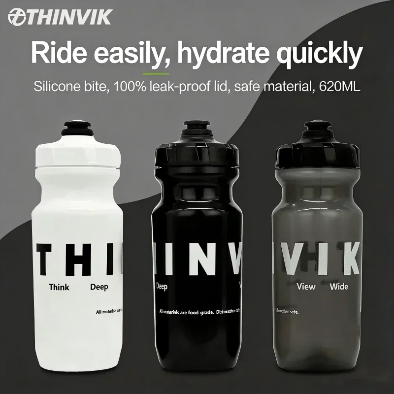 

Thinvik 620ml Bike Water Bottle - Leak-proof Large Capacity MTB Road Cycling Bottle Portable Drink Holder for Outdoor Sports