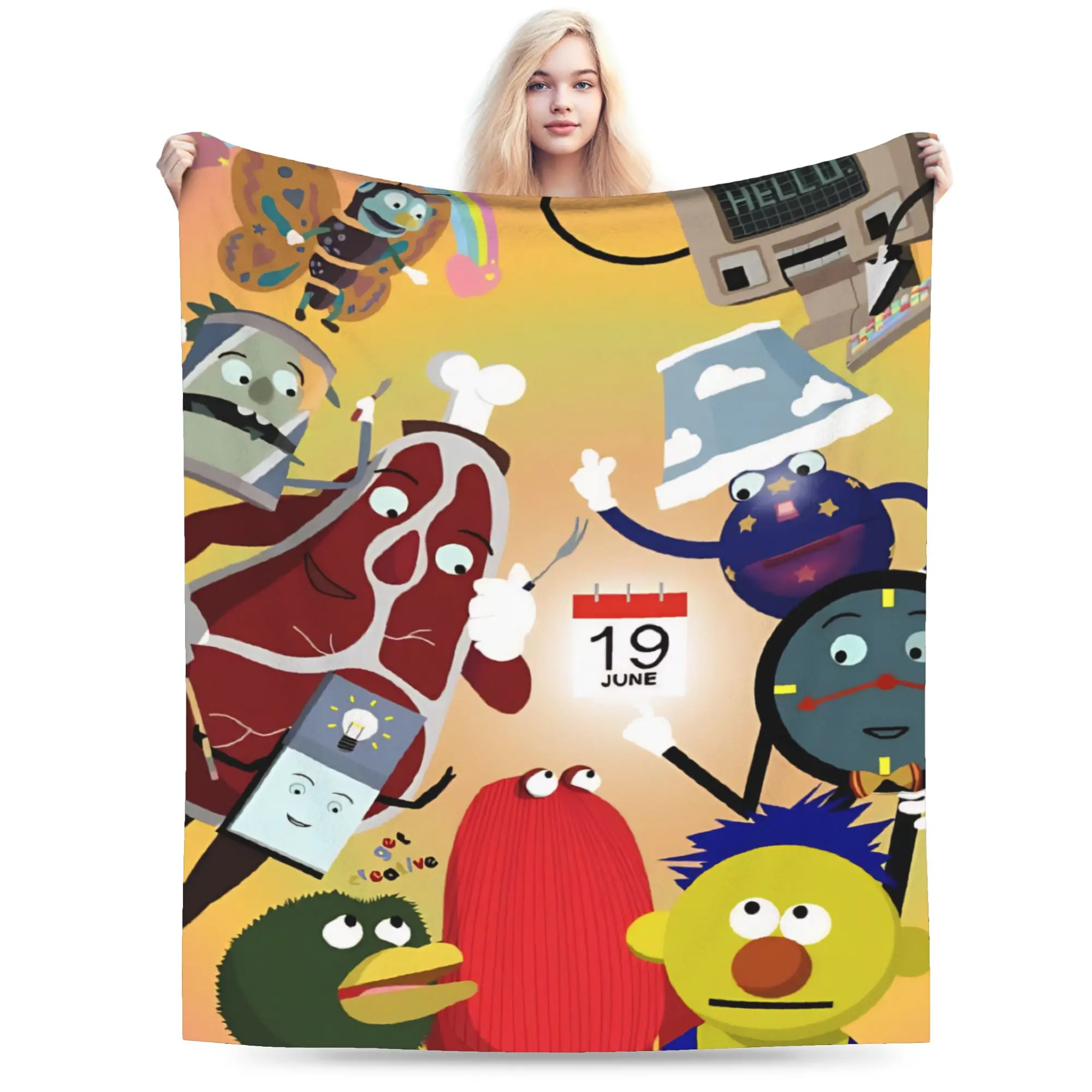 Don't Hug Me I'm Scared Blankets Flannel  Comfortable Super Soft Throw Blanket for Sofa Bedspread