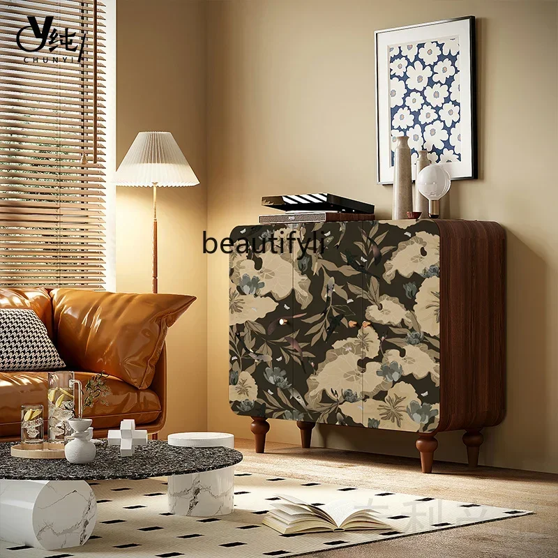 

SS ss7486 American retro painted dining side cabinet solid wood custom art decoration dining room living room storage locker