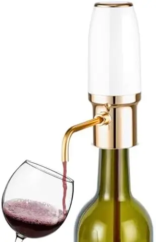 

Электрический аэратор-дозатор для вина – перезаряжаемый через USB, белый и золотой – идеальный подарок для любителей вина