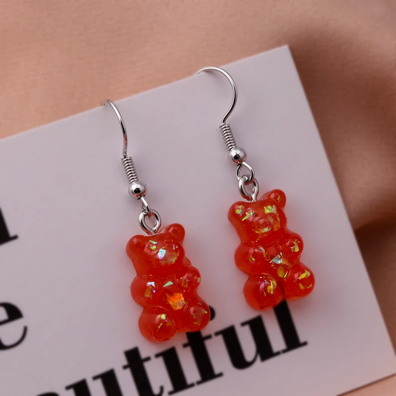 Nette Gummibärchen Ohrstecker für Frauen Candy Farben Tier Baumeln Ohrringe Brincos Femme Mädchen Party Urlaub Schmuck Geschenke – Detail 35