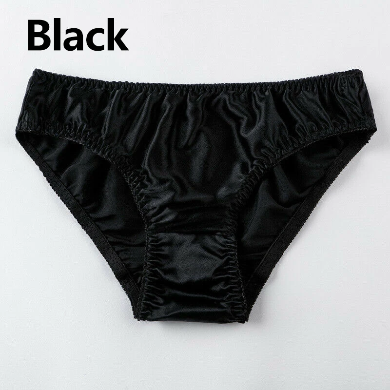 100% Silk Panties Female Ladies Seamless Underwear Comfortable Breathable Satin Briefs Sexy Pure Color Luxury Plus Size Panties