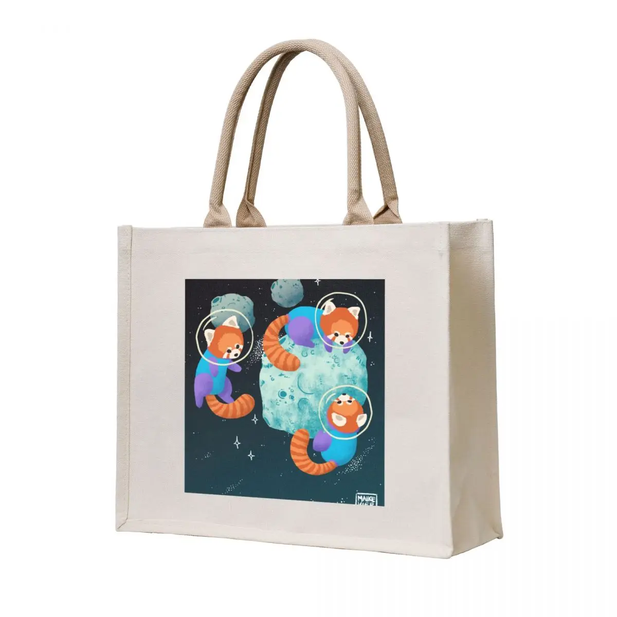 

Red Space Pandas Tote Bag Canvas stote bag Women's shopping bag tote custom Eco