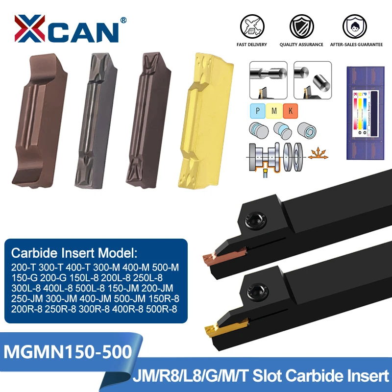 XCAN MGMN Grooving Insert 10pcs MGMN150-500 JM/R8/L8/G/M/T Slot Type LF9018 LF6018 NC3030 PC93030 for MGEHR Turning Tool Holder