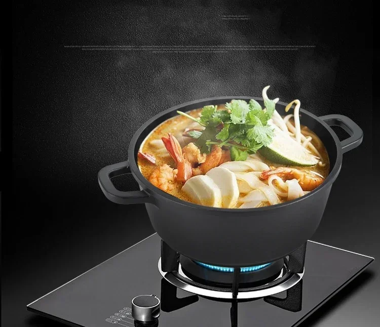 Japanese-style Aluminum Home Multi-function Non-stick Cooker Universal Back-end Binaural Soup Pot Cookware for gas