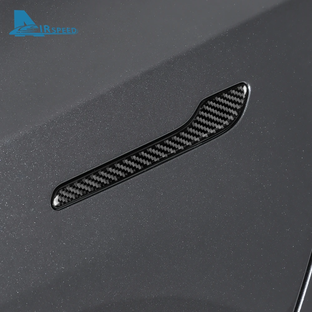 Real Soft Carbon Fiber For Tesla Model 3 Highland 2024 Car Gear Shift Steering Wheel Panel Cover Interior Trim Accessories