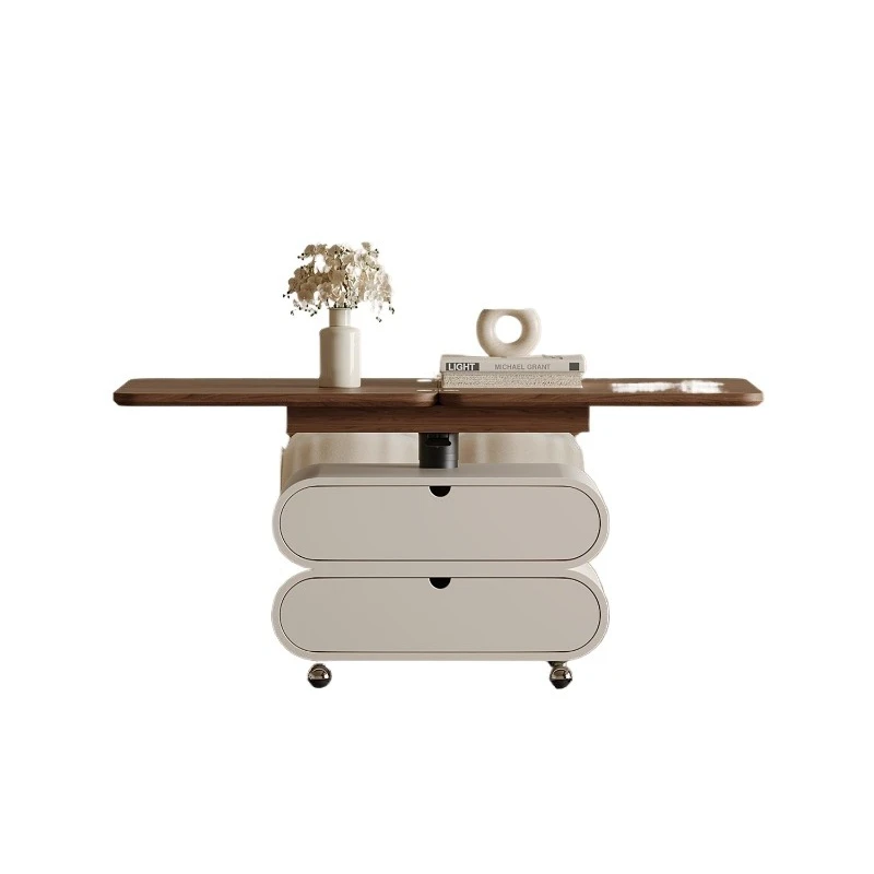 

Movable lift coffee table living room, French retro creative folding coffee table
