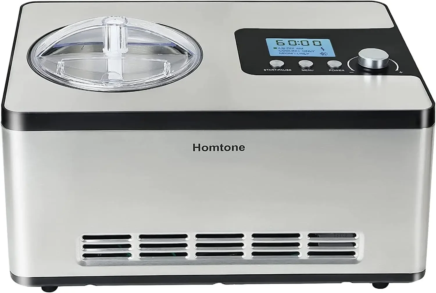 

Homtone-Automatic Ice Cream Maker, 2 Quart Machine with Built-in Compressor and LCD Timer