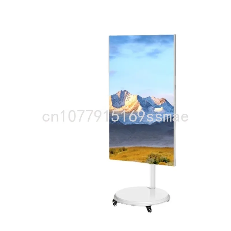 Horizontal and Vertical Screen Rotating TV Floor Bracket, Movable Wheeled Trolley Projection Screen, Universal Display