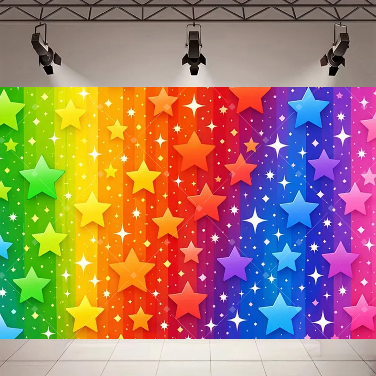 Colorful Rainbow Stage Light B - Photography Lighting Backdrop recension och pris