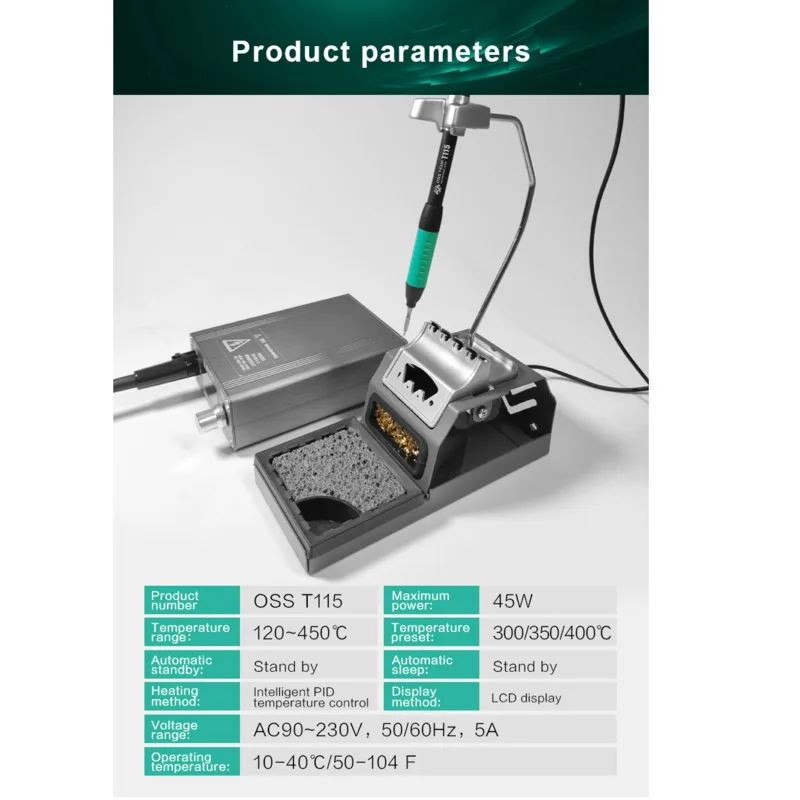 Soldering Iron with Temperature Control PCB T115 Soldering Station for Cell Phone Motherboard Soldering Repair Tool