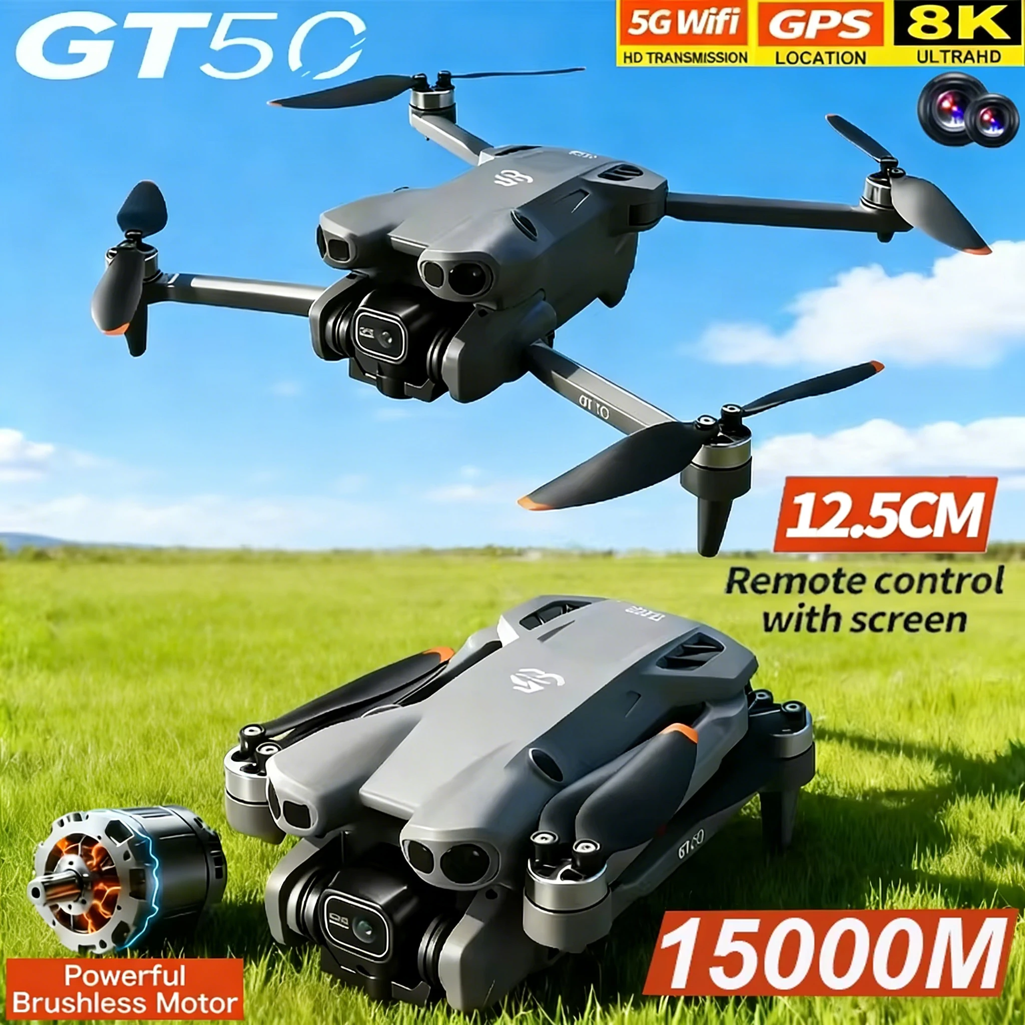 8K HD Dual Cameras 5G GPS Professional 20mins Flight Aerial Photography 2026 NEW GT50 PRO Mini Drone Quadcopter UAV Boy Toy Gift
