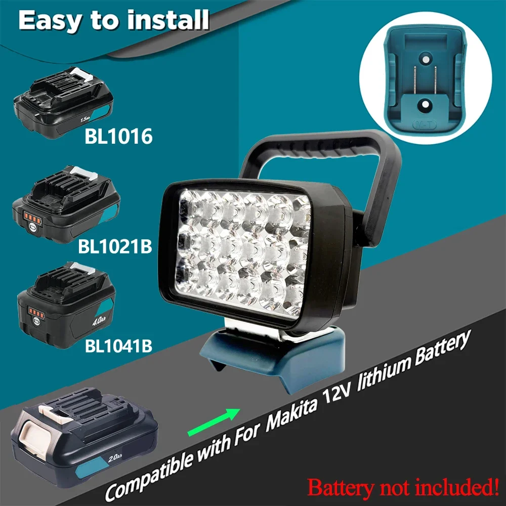 Power Tool Accessories for Makita 12V Li-ion Battery BL1021B BL1041 18 LED Work Lights Handheld Lamp Portable Lanterns Spotlight