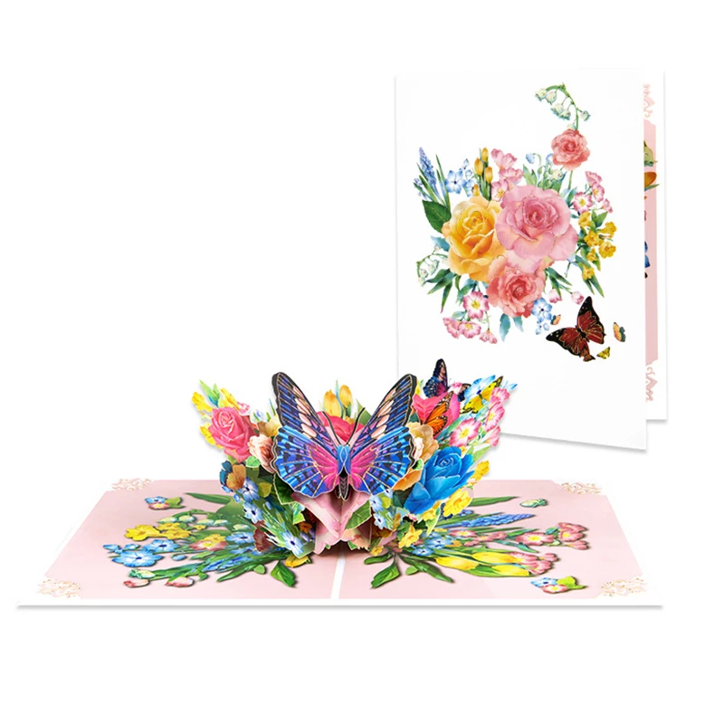 

3D Butterfly Pop Up Greeting Cards Postcard For Valentine's Day Mother's Day Anniversary Wedding Birthday Gift
