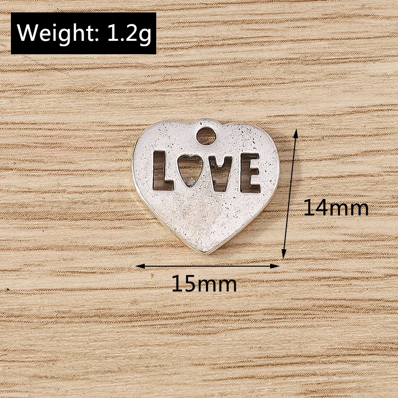 20 stücke 14x16mm niedlichen Gold Silber Farbe Legierung Liebe Herz Charms Anhänger für Schmuck Herstellung Ohrringe Halsketten Armbänder DIY Geschenke – Detail 18