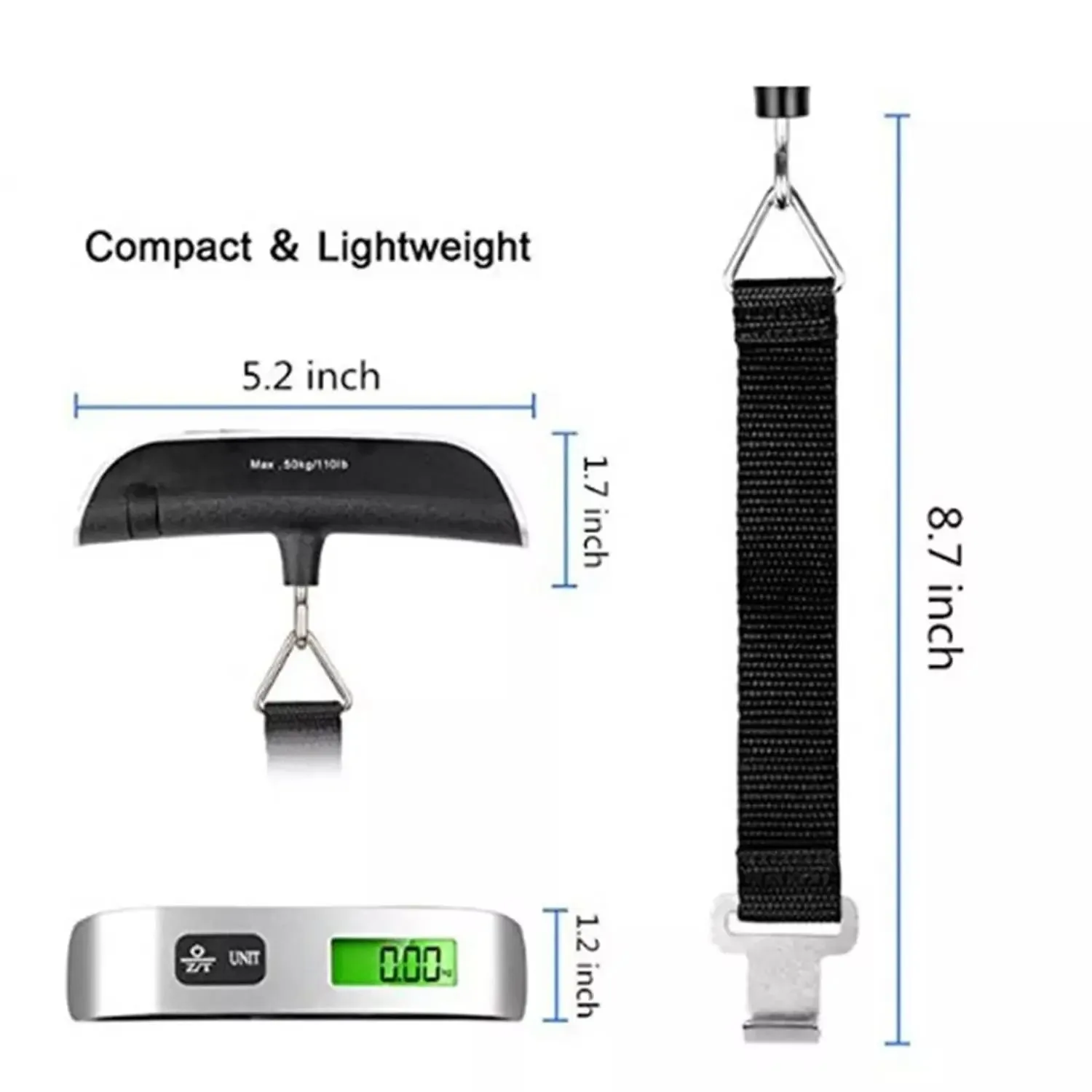 Luggage Scale 110lb 50kg Digital Handheld Portable Hanging Baggage Scale for Travel Suitcase Weight Scale view 2