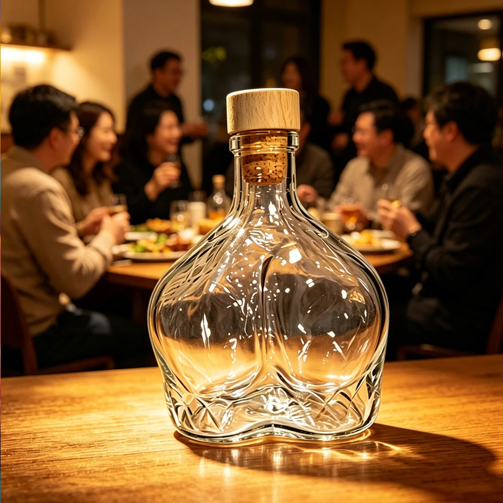 Botella de Licor Portátil de Vidrio para Viaje, Hermética y a Prueba de Fugas, Mini Botella Vacía de Vidrio, Dispensador de Vino y Licores para Coche, Exteriores y Hogar