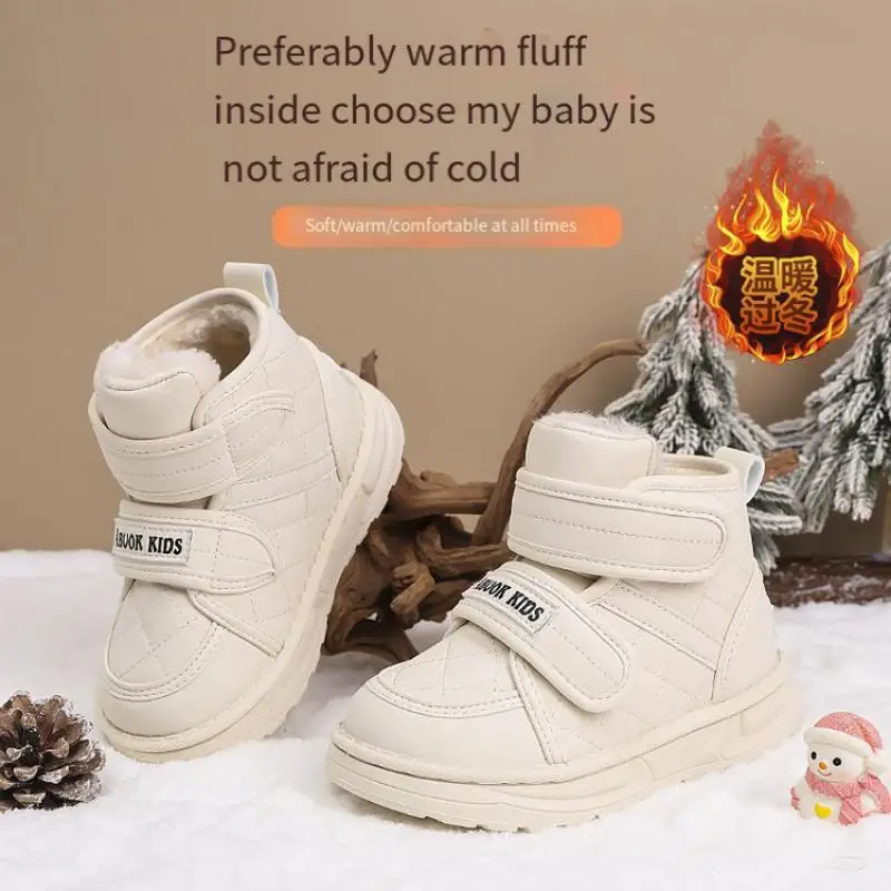 Kawaii Cartoon Kuromi Girl Cotton Boots Winter Child Velvet Cotton Shoes Girl Keep Warm Sanrios Soft Comfortable Anime Figure