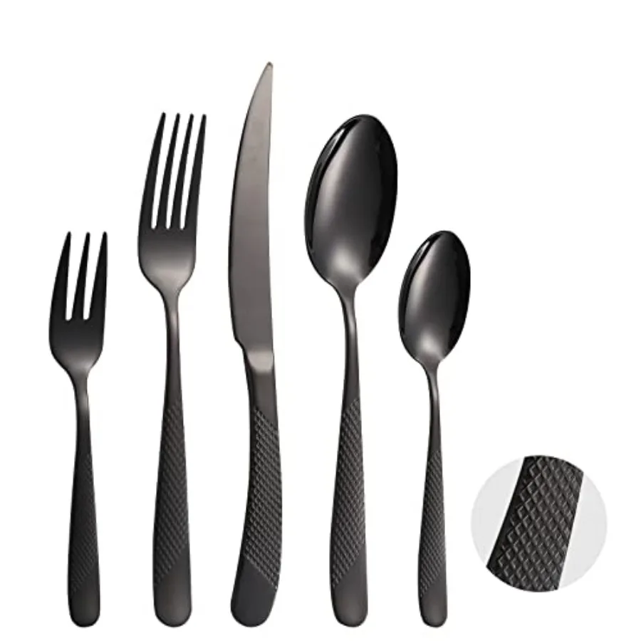 

Набор столовых приборов A·HOUSEWARE из нержавеющей стали для кухни, на 4 персоны, 20 предметов: металлические вилки, ножи, ложки, подставки для приборов.