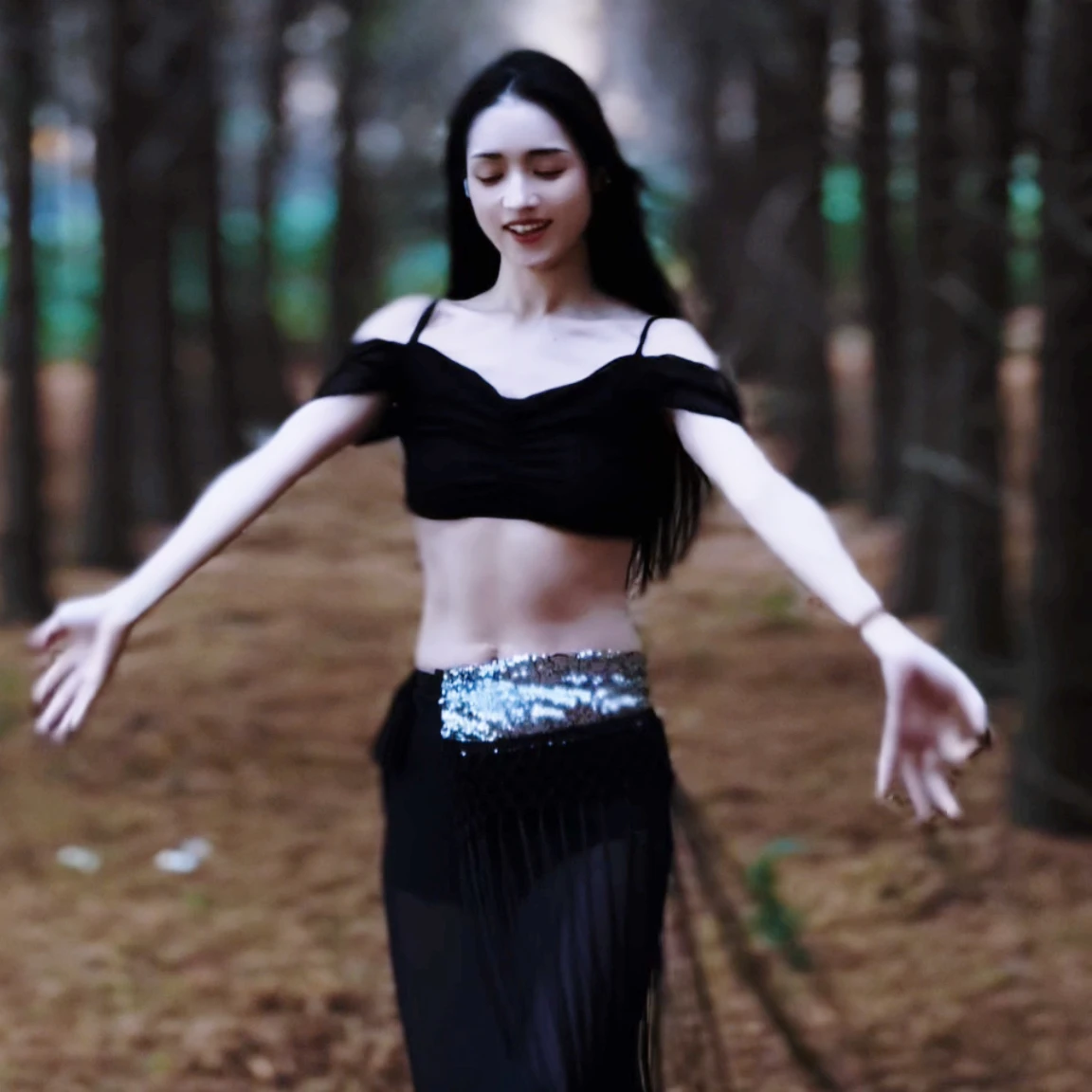 زي الرقص الشرقي للنساء بمزاج أسود وأداء أنيق، مجموعة ملابس تدريب الرقص الشرقي للبالغين