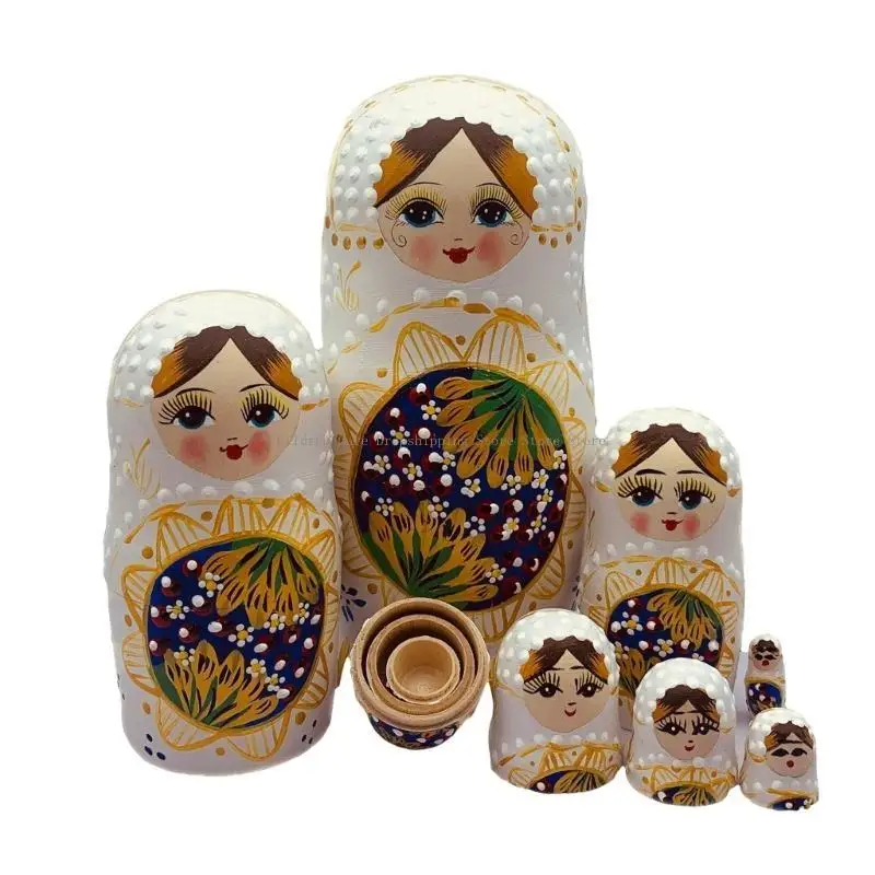 Văn hóa của người Nga Matryoshka bộ 7 đồ chơi làm tổ bằng gỗ cho quà tặng và thử thách
