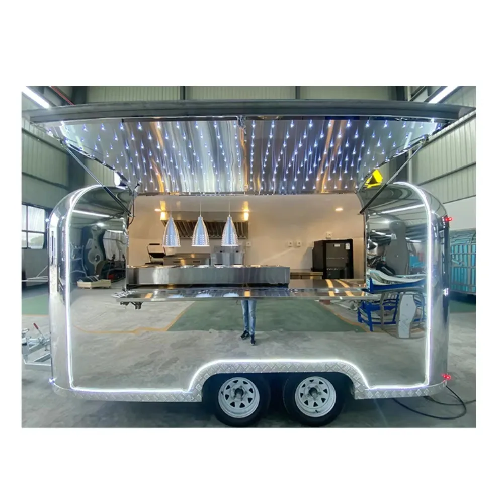 

Factory Direct 12ft Food Trailer Mobile Coffee Shop Food Truck Fully Equipped Kitchen for Outdoor Catering and Street Vending