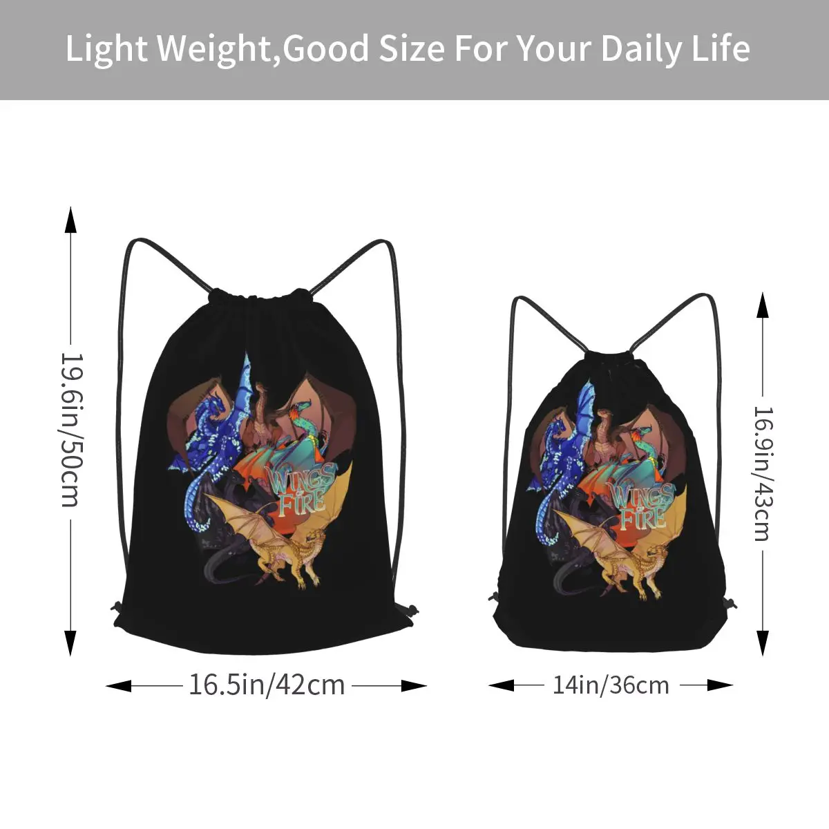 Many Wings Of Fire Dragon Backpacks Fashion Drawstring Bags Sports Bag Book Bags for Travel Students
