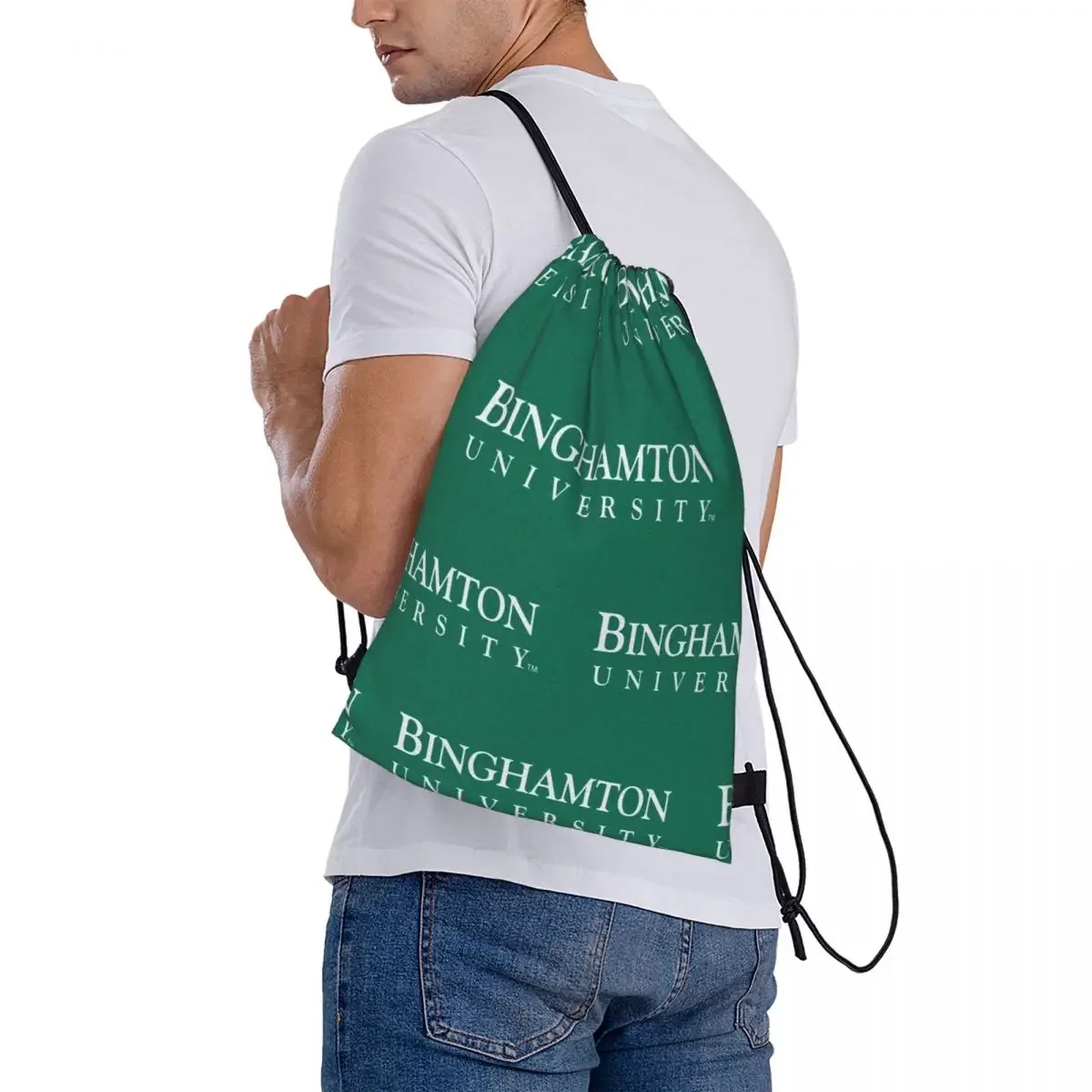 Sac à dos portable de l'université de Binghamton, sacs à cordon de proximité, sac de sport à poches groupées, sac à livres pour hommes, femmes et étudiants