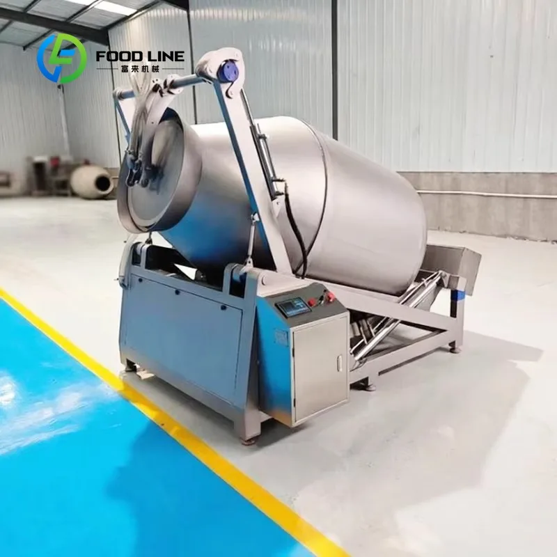 Customized vacuum tumbler meat briner fully automatic hydraulic stainless steel for beef chicken pork food processing factory
