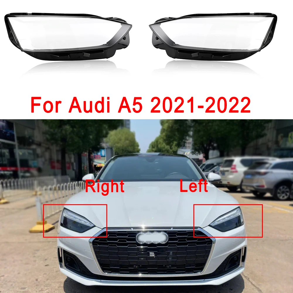 

For Audi A5 2021 2022 Car Headlamp Cover Transparent Lamp Shade Headlight Shell Lens Auto Lampshade Lens