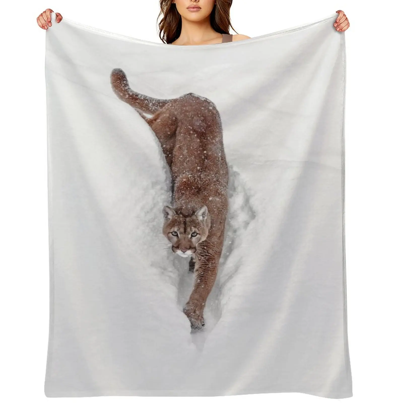 

Deep Snow Cougar Throw Blanket Flannels halloween Stuffeds Beautifuls Blankets