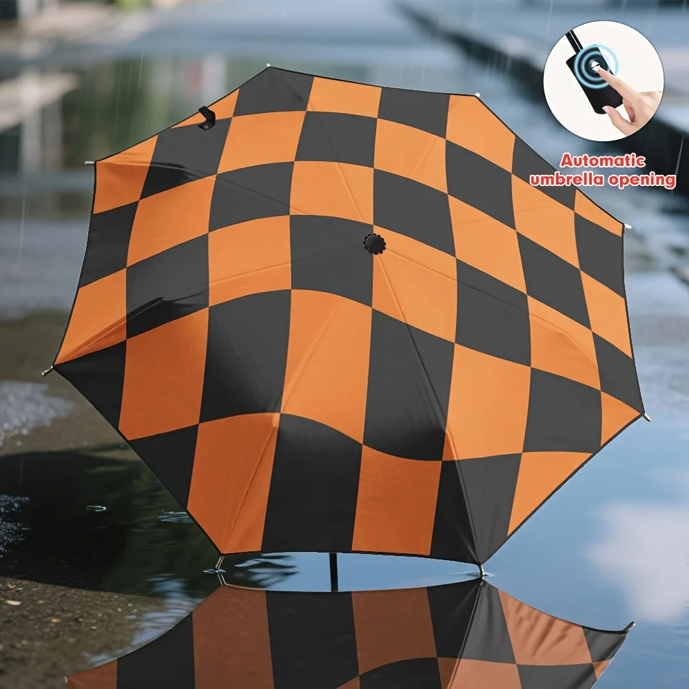 

Автоматический зонт с кнопкой открытия/закрытия, прочной 8-спицевой рамой и ветрозащитным куполом - автоматическое складывание/раскладывание.