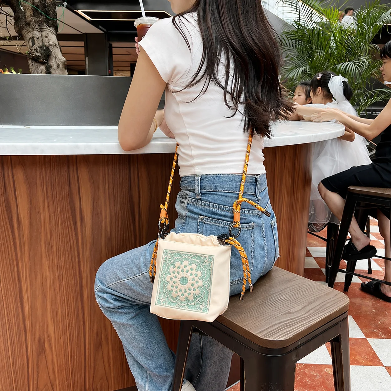 Nylon Crossbody Bag Simple Versatile Embroidered Crossbody Bag Japanese Bag Fresh Sweet For Daily Use Japanese Outfits Casual