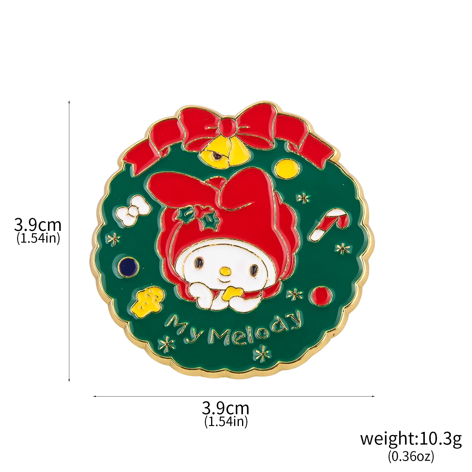 Sanrio Christmas style Hello Kitty Kuromi Badges Brooch Cinnamoroll  Metal Enamel Pins For Man Woman Fans Backpack Jewelry Gift