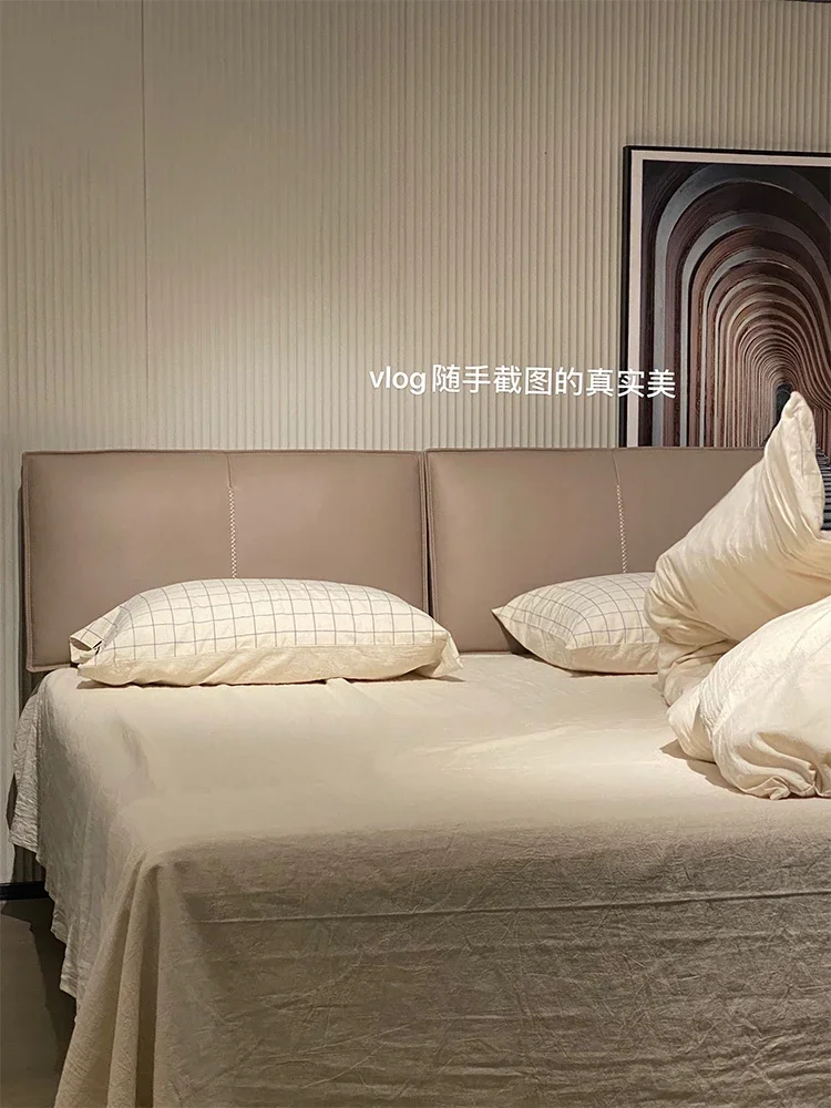 Woven leather art bed multi-purpose removable ba g do uble b ed designer light luxury