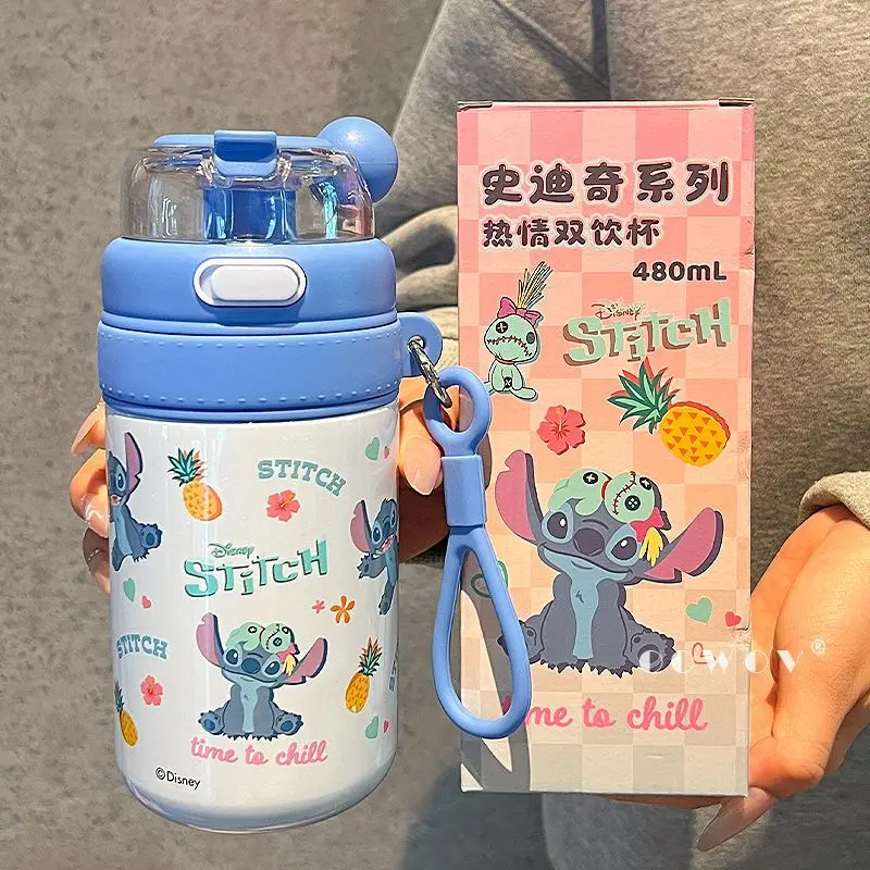 

New Kawaii Stitch Thermal Insulation Bottle Cute Household Portable Thermos Water Anime Peripheral Coffee Cup Student Gifts